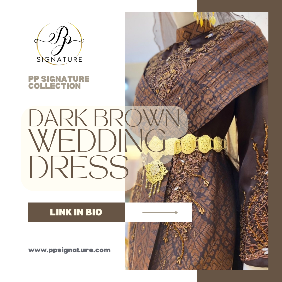 Dark Brown Malay Wedding Dress - Elegant Attire for Wedding Ceremonies