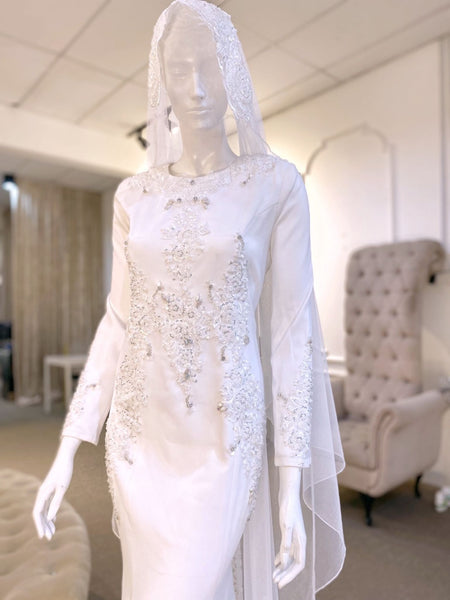 LAYLA Baju Nikah Off-White Essential Panel Dress PP Signature