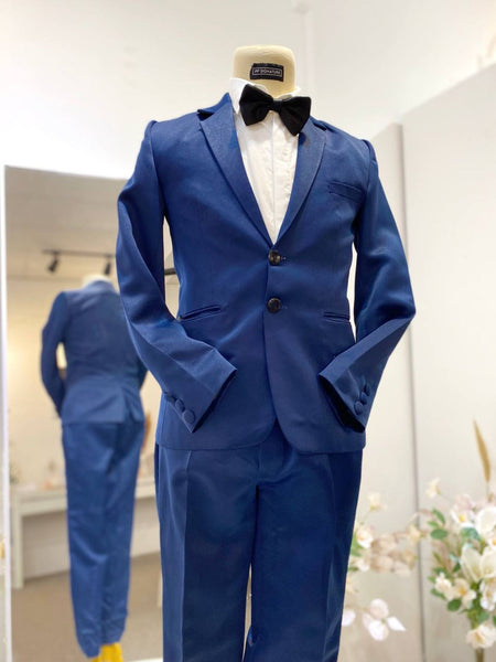NAVY BLUE 2- Navy Blue 2-Piece Wedding Suit with Notch Lapel