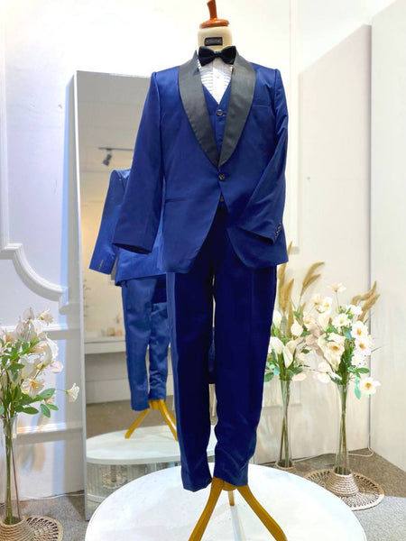Navy Blue Piece Tomaz Wedding Suit with in Notch or Black