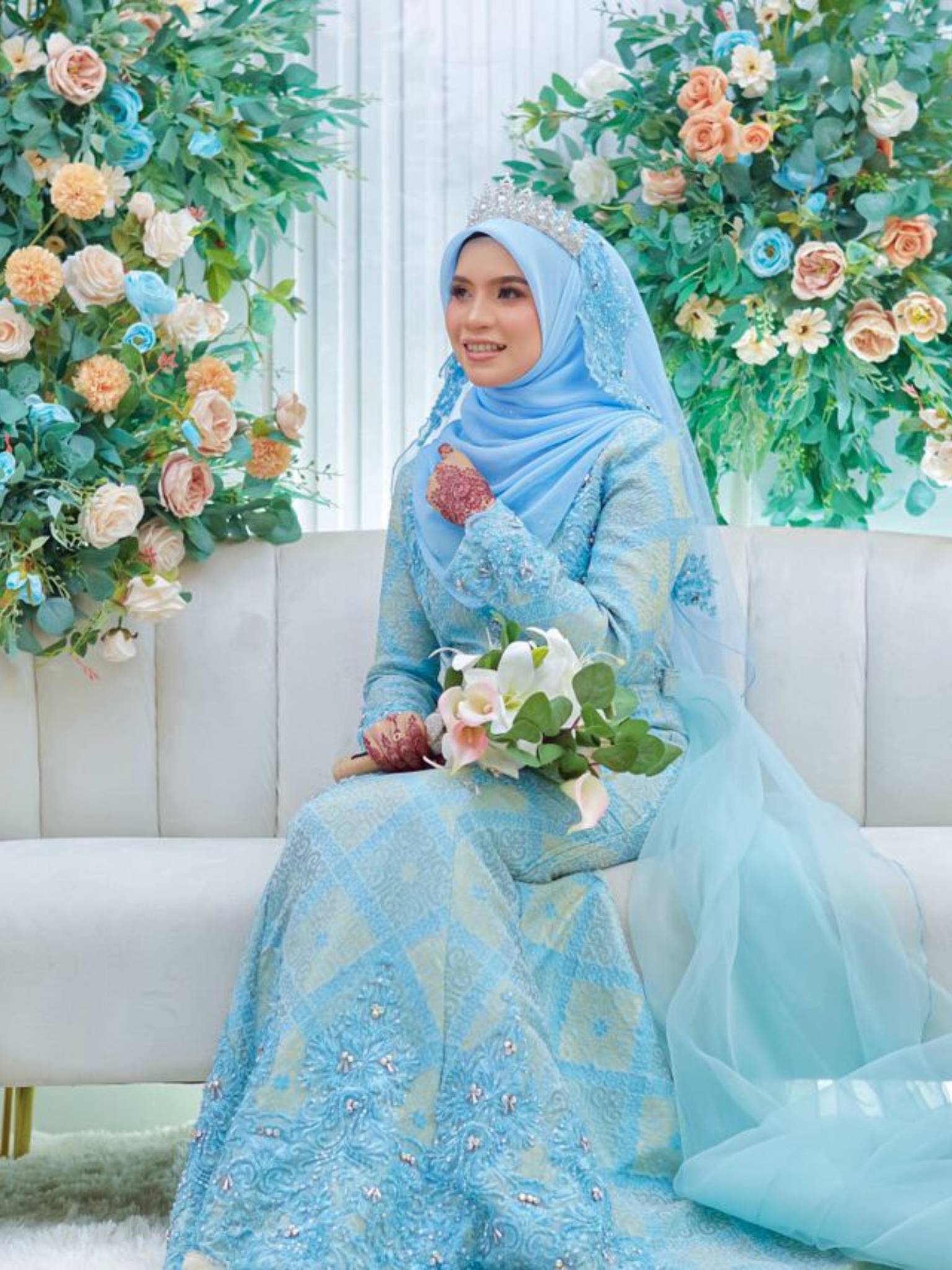Dress pengantin baby blue clearance