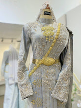 silver and gold songket wedding dress