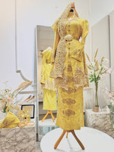 PUTERI SAADONG - Yellow Songket Baju Kurung Belah Wedding Dress (Baju Sanding)
