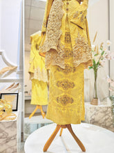 PUTERI SAADONG - Yellow Songket Baju Kurung Belah Wedding Dress (Baju Sanding)