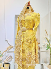 PUTERI SAADONG - Yellow Songket Baju Kurung Belah Wedding Dress (Baju Sanding)