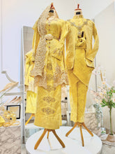 PUTERI SAADONG - Yellow Songket Baju Kurung Belah Wedding Dress (Baju Sanding)