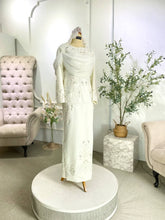 Baju Nikah Muslimah Bertudung Warna Putih-Dress nikah satin untuk badan besar-Baju melayu moden putih nikah