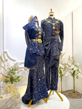 set baju sanding pengantin lelaki dan perempuan navy-kot raihan lelaki navy blue untuk majlis sanding-sewa baju pengantin lengkap dengan aksesori tradisional