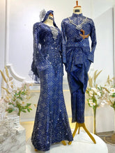Belle – Royal Blue & Silver Malay Wedding Attire