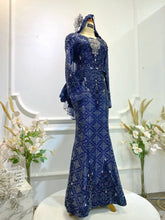 Baju Sanding Songket Royal Blue-Traditional Malay Wedding Dress-Kot Raihan Groom Suit-Royal Blue Baju Pengantin-Peplum Dress for Brides-Malay Wedding Attire with Accessories-Sanggul Lintang & Dokoh Set-Groom’s Tanjak & Sampin Set-Elegant Songket Bridal Wear-Modern Yet Traditional Malay Wedding Look