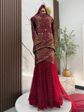 Baju sanding perempuan maroon gold songket 2-piece tulip dress potongan moden untuk pengantin saiz besar 3XL original design PP Signature