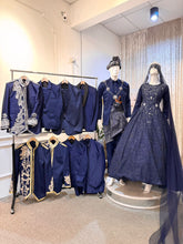 Baju Pengantin Navy Blue Duchess Ballgown with Petticoat & French Lace-baju sanding-baju kahwin