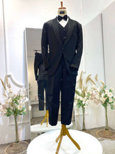 Black tuxedo rental-Wedding tuxedo-Formal event tuxedo-Groom wedding attire-Three-piece tuxedo-Shawl lapel tuxedo-Tuxedo for weddings-Formal suit rental-Affordable tuxedo-Tuxedo rental online