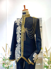 Black Prince Suit-Baju Pengantin Lelaki-Wedding Reception Suit-Prince Coat Design-Light Brown Lace Wedding Outfit-Black Suit Rental-Baju Sanding-Groom Suit Rental-Traditional Wedding Suit-Black and Brown Wedding Attire