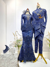 Busana sanding warna bold-Songket 2D baju pengantin-Baju sanding couple warna terang