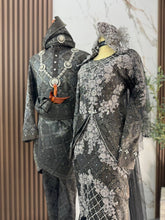 BRIANNA Baju Sanding couple close-up bride Songket 3D details groom coordination