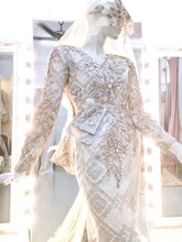 CREAMY BALI - Cream, Light Brown & Light Grey Songket Wedding Dress (Baju Sanding) -Pakej Sewaan Baju Pengantin Lelaki & Perempuan