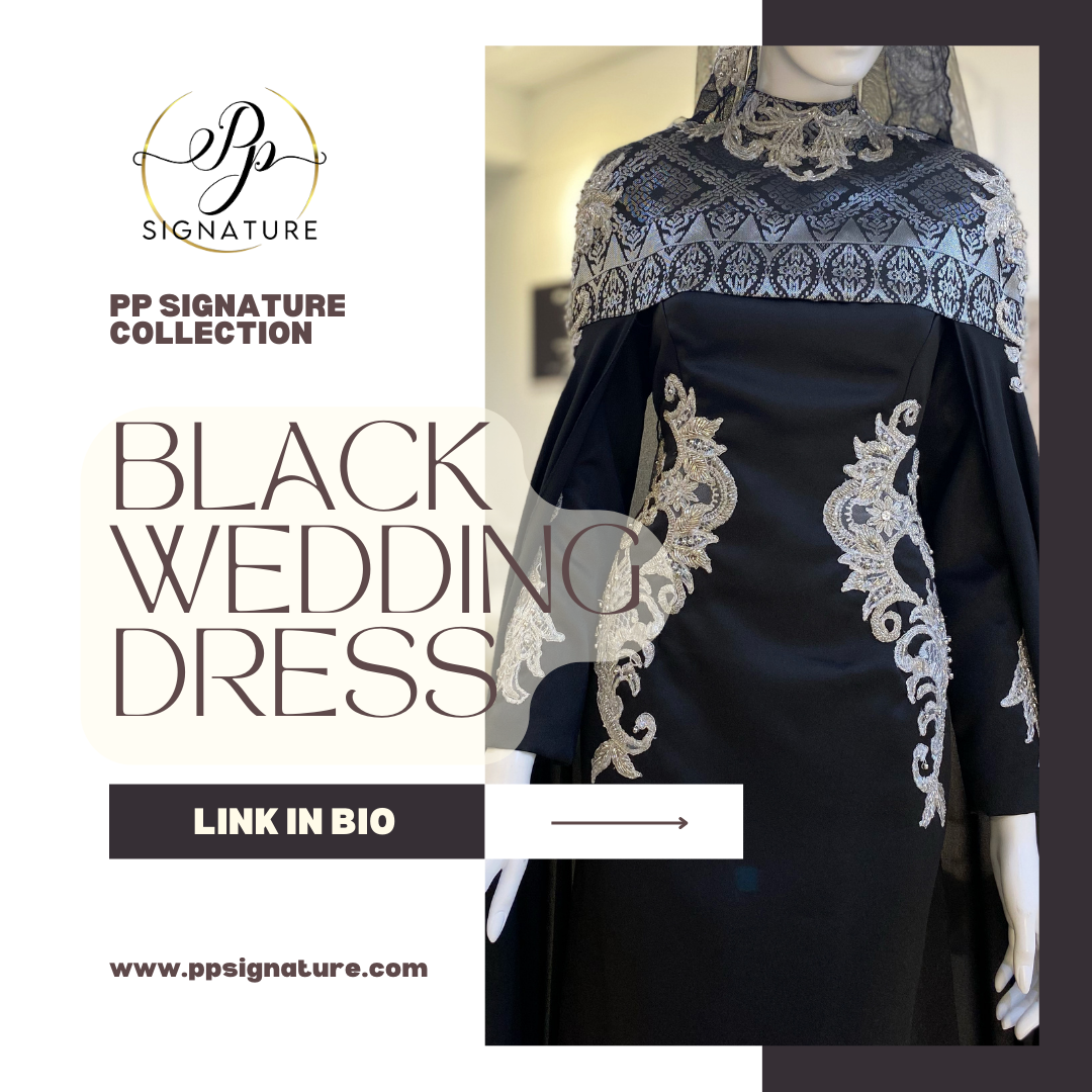 Black Wedding Dress - Elegant Malay Bridal Attire for Special Occasions