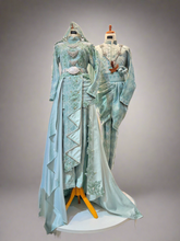 Malay wedding attire-Sage Green Songket Dress-Two-piece bridal ensemble-Traditional Malay dress-Songket fabric wedding gown-Rent Malay wedding dress-Elegant bridal attire-Detachable trail bridal gown Premium quality wedding attire-Customizable bridal outfit