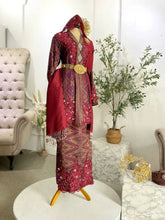 CHE' RAH - Baju Sanding Maroon & Purple Songket Kebaya with Selempang Sulam
