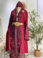 CHE' RAH - Baju Sanding Maroon & Purple Songket Kebaya with Selempang Sulam