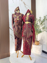 CHE RAH baju sanding maroon purple songket 3D kebaya selempang sulam dan kot raihan pengantin