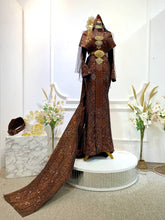 Pakaian Pengantin Songket Dark Brown-Sewa Baju Pengantin CIK SITI WAN KEMBANG-Busana Sanding Warna Coklat Gelap-Songket Pengantin Tradisional Eksklusif-Baju Nikah Songket Coklat Gangsa