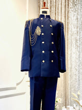 Navy blue captain suit-Malay wedding attire-Navy blue groom suit-Elegant wedding attire-Malay groom attire-Traditional wedding suit-baju sanding lelaki-baju kahwin lelaki-sewa baju kahwin