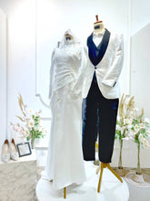 DAISY - Off White Duchess Pleated Dress with French Lace (Baju Sanding)