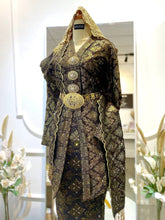 DANG SURIA-Dark Coco Brown Songket Kebaya Moden Wedding Dress with Selempang (Baju Sanding)-baju sanding tradisional-baju sanding moden-baju sanding muslimah-baju pengantin tradisional-baju pengantin moden-baju pengantin muslimah-sewa baju sanding-sewa baju pengantin-butik baju sanding-butik baju pengantin