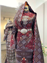 DELIMA-Dark Maroon Songket-2-Piece Wedding Dress-Kelubong Sari Sulam Biku-baju sanding tradisional-baju sanding moden-baju sanding muslimah-baju pengantin tradisional-baju pengantin moden-baju pengantin muslimah-sewa baju sanding-sewa baju pengantin-butik baju sanding-butik baju pengantin
