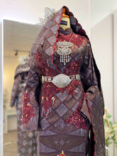 DELIMA-Dark Maroon Songket-2-Piece Wedding Dress-Kelubong Sari Sulam Biku-baju sanding tradisional-baju sanding moden-baju sanding muslimah-baju pengantin tradisional-baju pengantin moden-baju pengantin muslimah-sewa baju sanding-sewa baju pengantin-butik baju sanding-butik baju pengantin