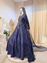 DRIZELA - Baju Pengantin Navy Blue Duchess Ballgown with Petticoat & Glitter Lace-Baju Sanding-Kot Raihan-Prince Suit-Tomaz suit