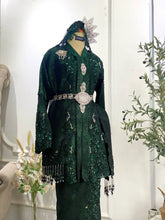 ERMA - Baju Sanding Songket Emerald Green Kebaya with Selempang Sulam Biku