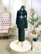 ERMA - Baju Sanding Songket Emerald Green Kebaya with Selempang Sulam Biku