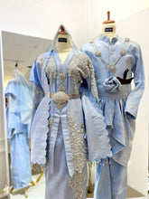 FATIHA - Icy Blue Songket Kebaya with Selempang Wedding Dress (Baju Sanding)