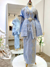 FATIHA - Icy Blue Songket Kebaya with Selempang Wedding Dress (Baju Sanding)
