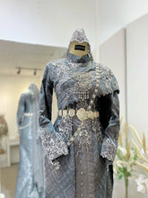 GEMALA SARI - Silver Grey Songket Thai Wedding Dress (Baju Sanding)