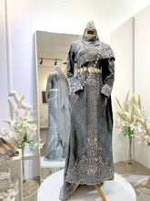GEMALA SARI - Silver Grey Songket Thai Wedding Dress (Baju Sanding)