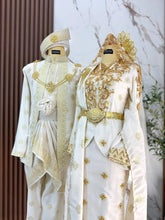 Pakej sewa baju sanding lengkap putih songket tabur untuk pasangan pengantin sedondon di majlis resepsi dewan atau majlis nikah