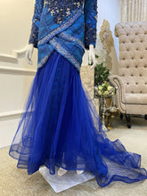TULIP PETAL - Two-Piece Songket Wedding Dress Royal Electric Blue [FOR SALE]