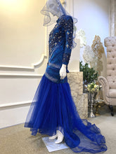 TULIP PETAL - Two-Piece Songket Wedding Dress Royal Electric Blue [FOR SALE]