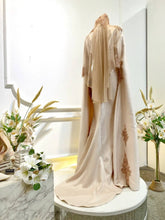 JESLINA - Baju Sanding Peach Champagne Wedding Dress with Long Medieval Sleeve