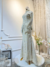 JUWITA - Baju Pengantin Cream Songket Two Piece Dress-Songket cream-baju sanding