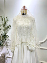 KHADIJAH - Baju Nikah Off White Chiffon Ballgown with Detachable Cape
