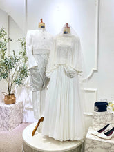 KHADIJAH - Baju Nikah Off White Chiffon Ballgown with Detachable Cape