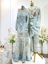 LARA - Baby Blue Songket Trumpet Wedding Dress with Detachable Cape (Baju Sanding)-baju sanding tradisional-baju sanding moden-baju sanding muslimah-baju pengantin tradisional-baju pengantin moden-baju pengantin muslimah-sewa baju sanding-sewa baju pengantin-butik baju sanding-butik baju pengantin