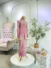 Busana Sanding Moden Tradisional Warna Pastel-Baju sanding dusty pink-Sewa baju pengantin kurung moden-Baju pengantin wanita songket 3D