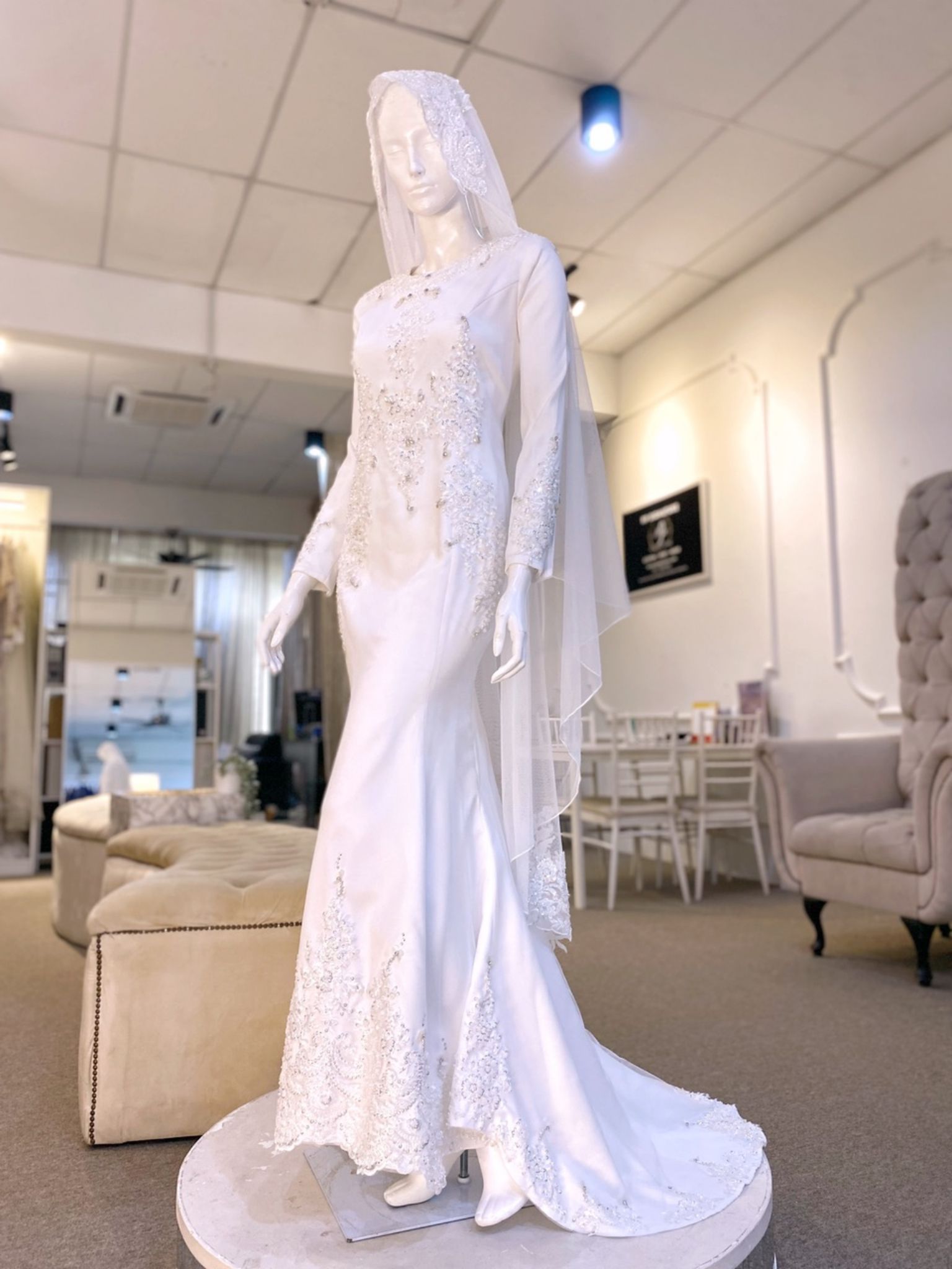 LAYLA - Baju Nikah Off-White Essential Panel Dress