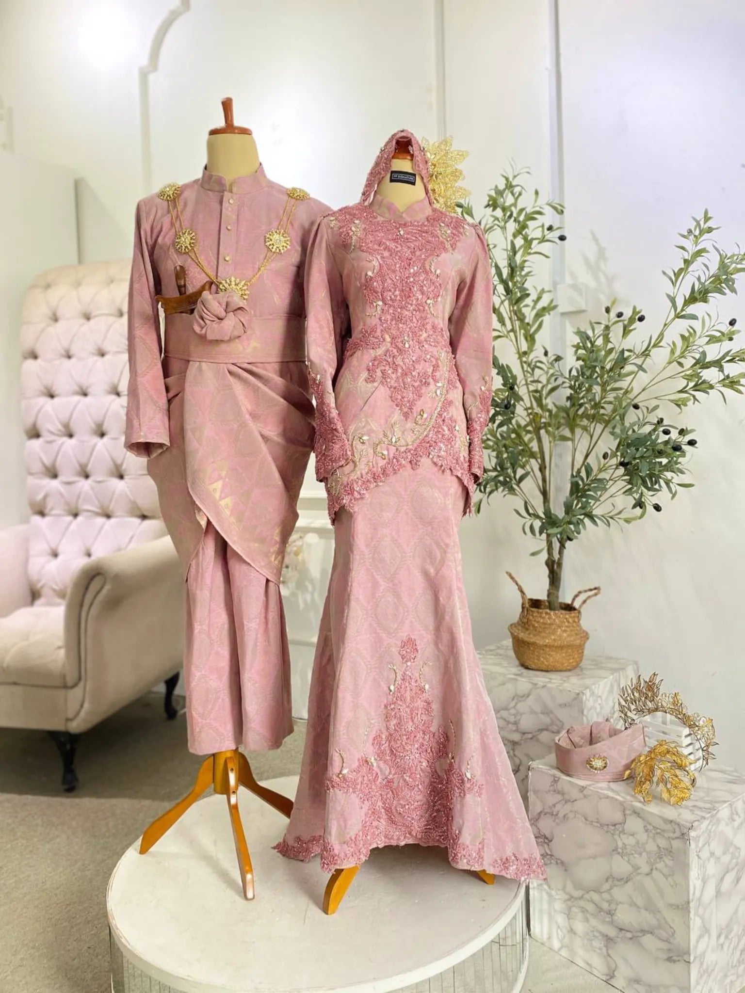 woman in elegant dress A Line V Neck Open Back Dusty Pink Lace Long Prom, Dusty Pink Lace Lon —  Bridelily main image 0